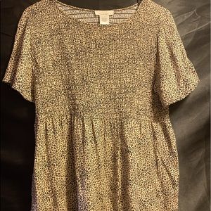 Animal print top.